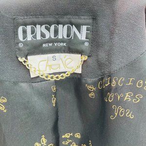 Criscione Designer double breasted blazer jacket, military brass style  buttons